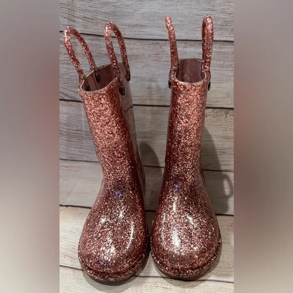 Western chief - KIDS GLITTER RAIN BOOT - ROSE GOLD - Size 8